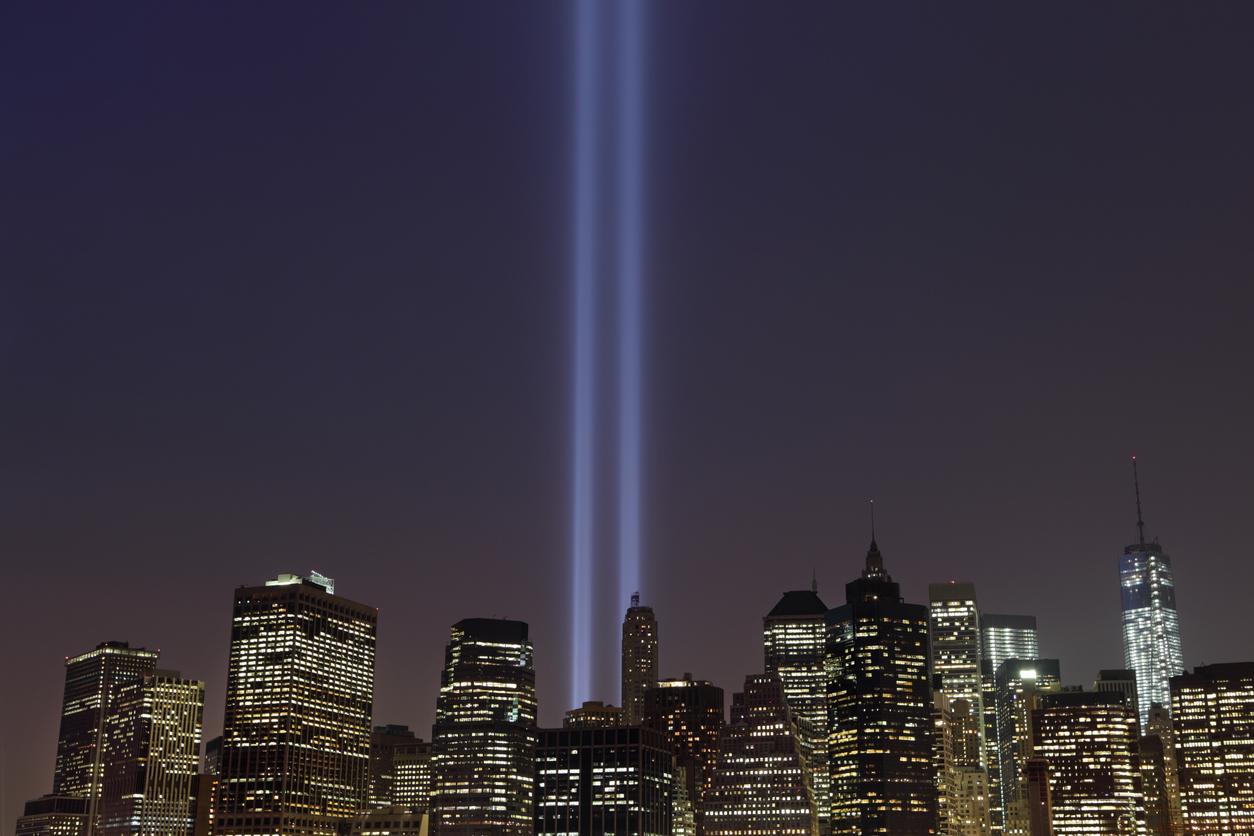 September 11th World Trade Center Memorial Lights New York