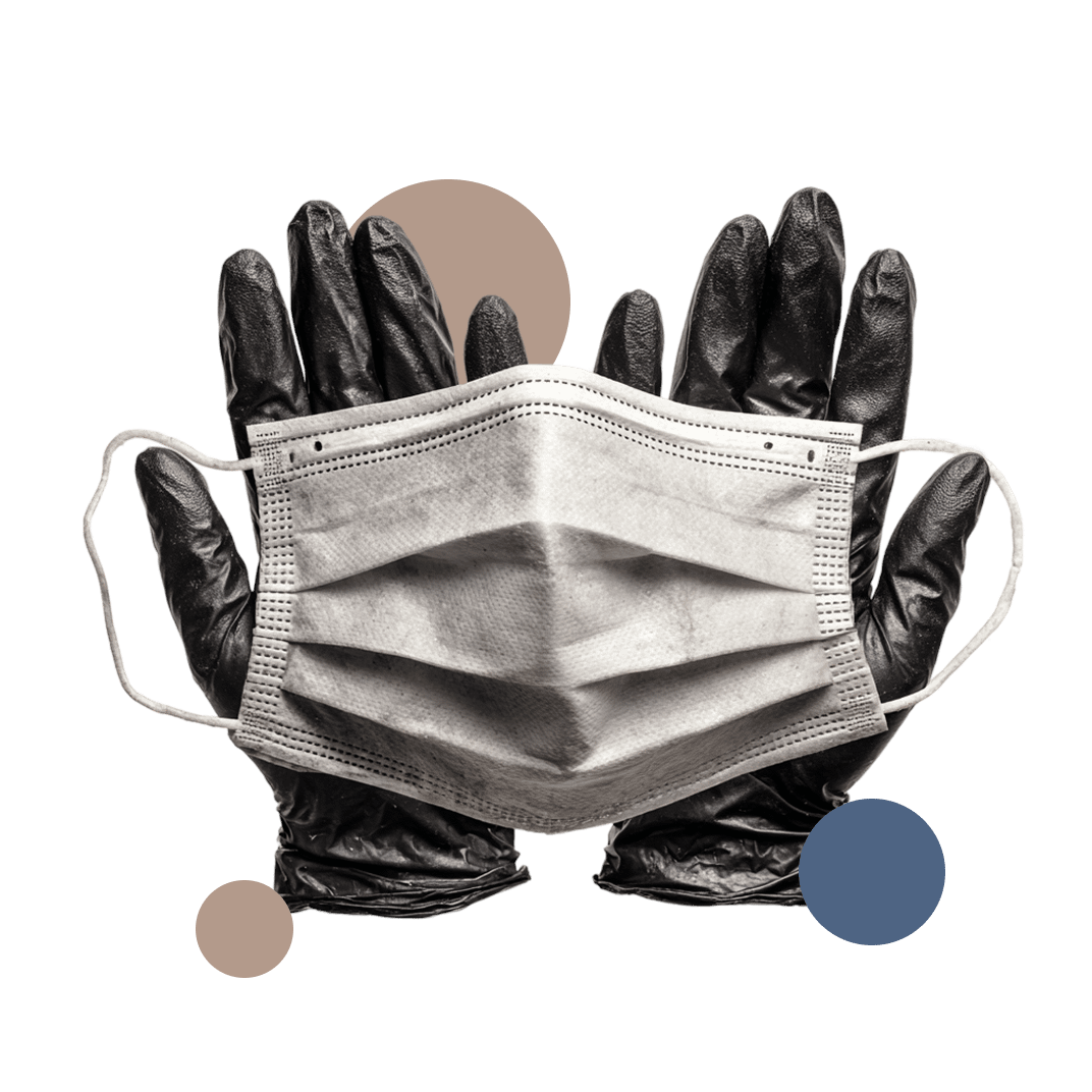 Face mask in hands